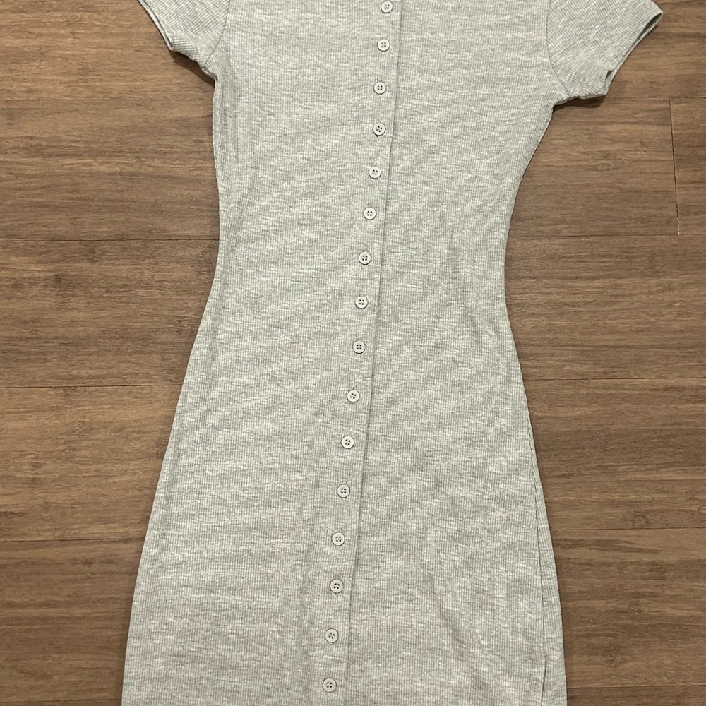 Gray Button-Down Women's Dress - image 1